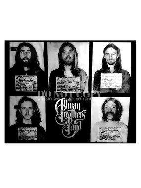 Allman Brothers Band Poster 8 X 10 | Rare 1971 Mugshot Pictures | Rare Art Print